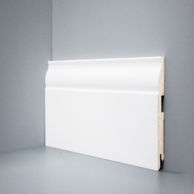 Плинтус Deartio МДФ U 103-120 (120х16х2050) Белый фото 1 — ПетроПол