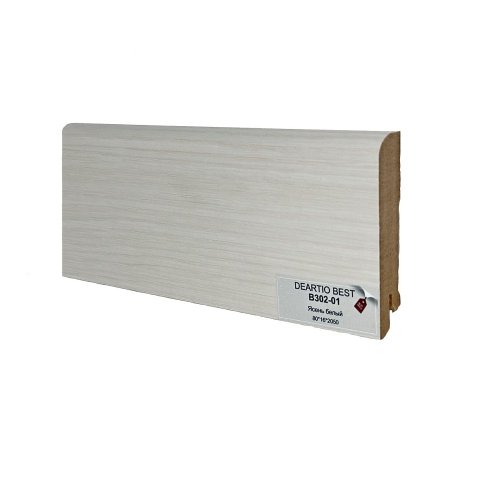 Плинтус Deartio МДФ В302-01 Ясень белый фото 1 — ПетроПол
