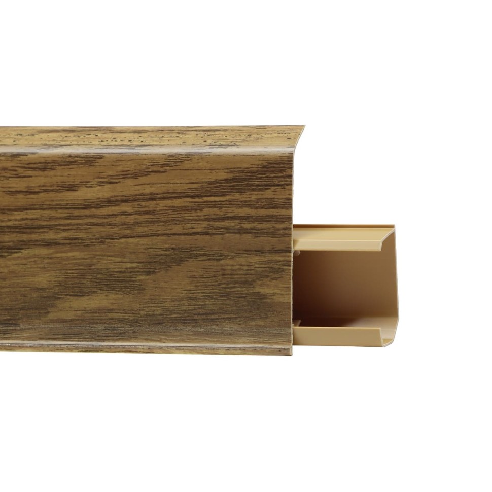 Плинтус ПВХ пластиковый 711 Дуб Антрацит фото 1 — ПетроПол