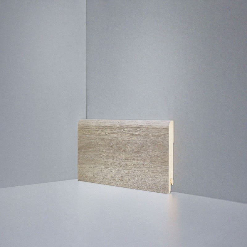 Плинтус Deartio МДФ Дуб Янтарно Белёный (80х16х2050) B202-13 фото 1 — ПетроПол